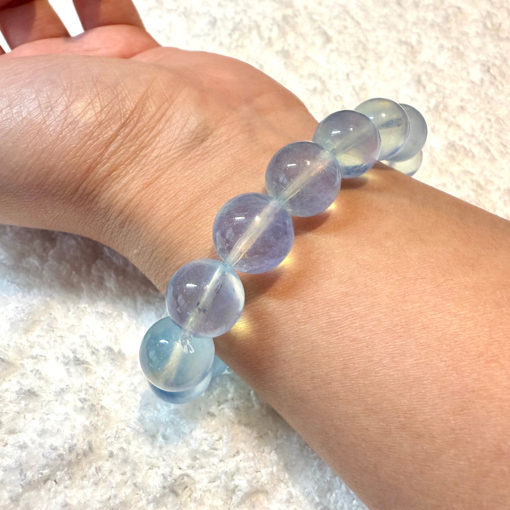Aquamarine Light Blue Crystal Bracelet, 12.5-13mm