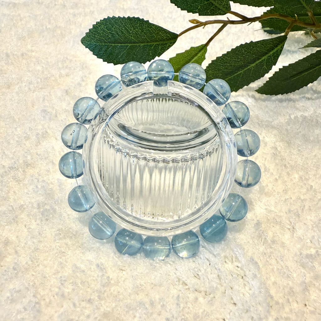 Aquamarine Blue Crystal Bracelet, 9.5-10mm