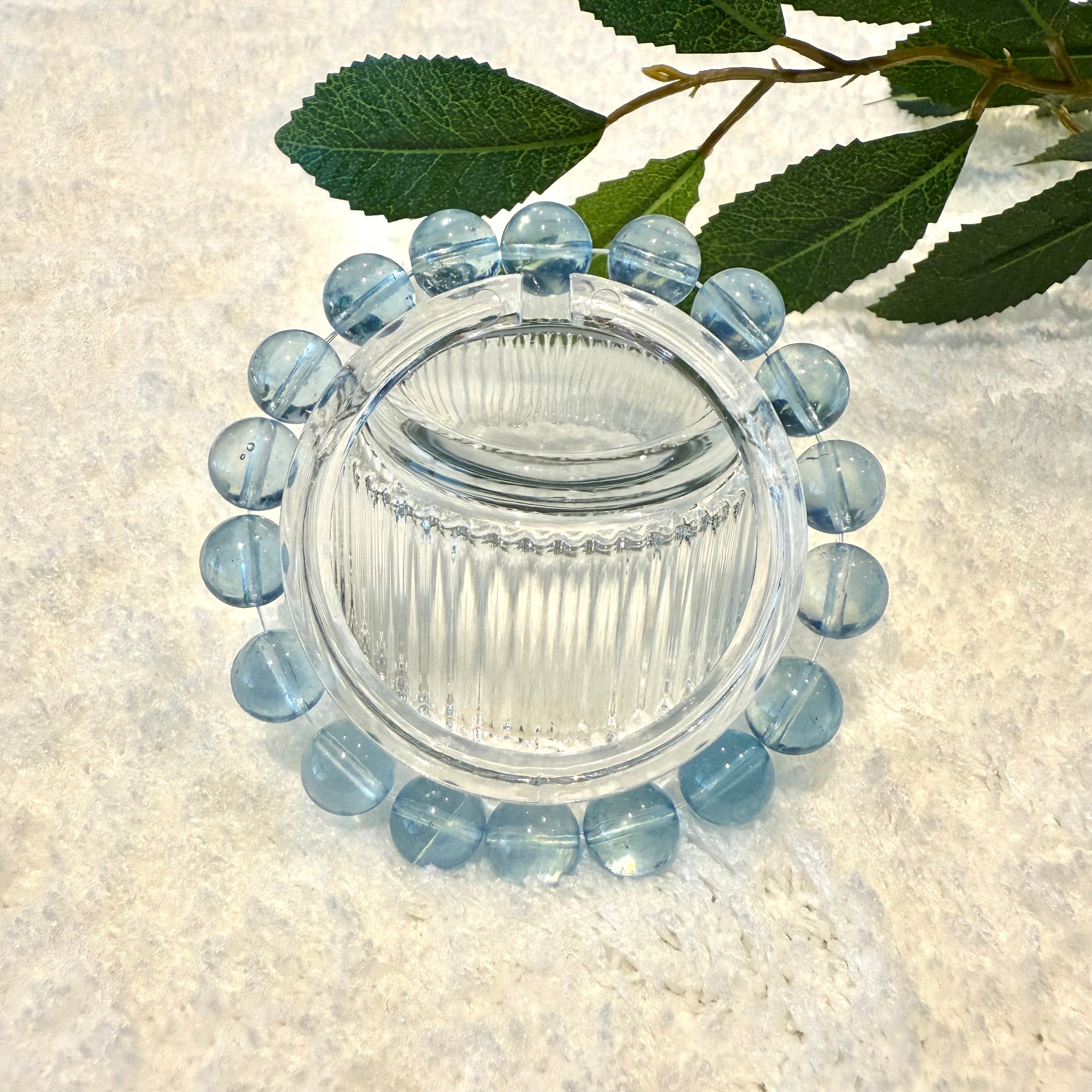 Aquamarine Blue Crystal Bracelet, 9.5-10mm