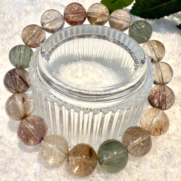 Rabbit Hair Rutilated Bracelet, 11mm-11.5mm