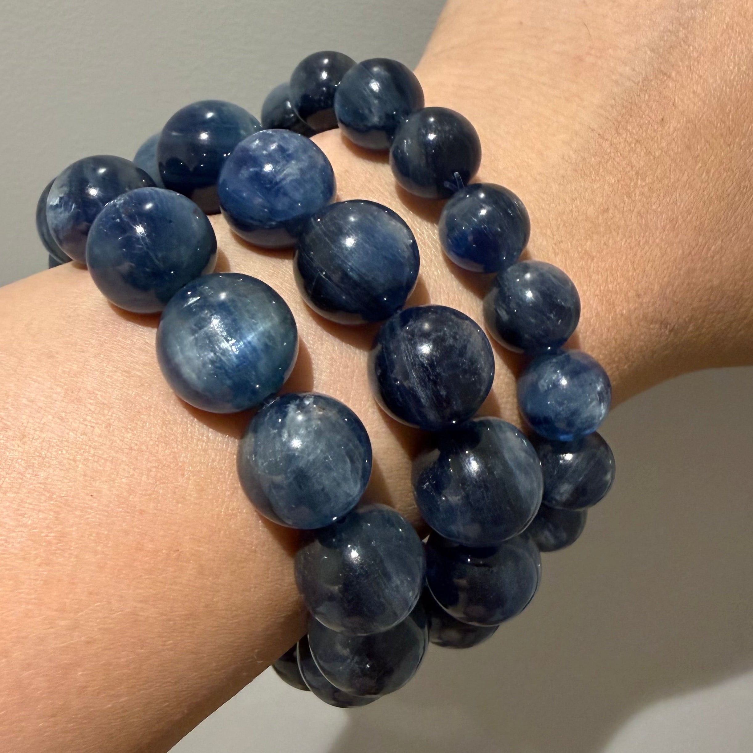 Blue Kyanite 16cm Crystal Bracelet, 11mm/14mm
