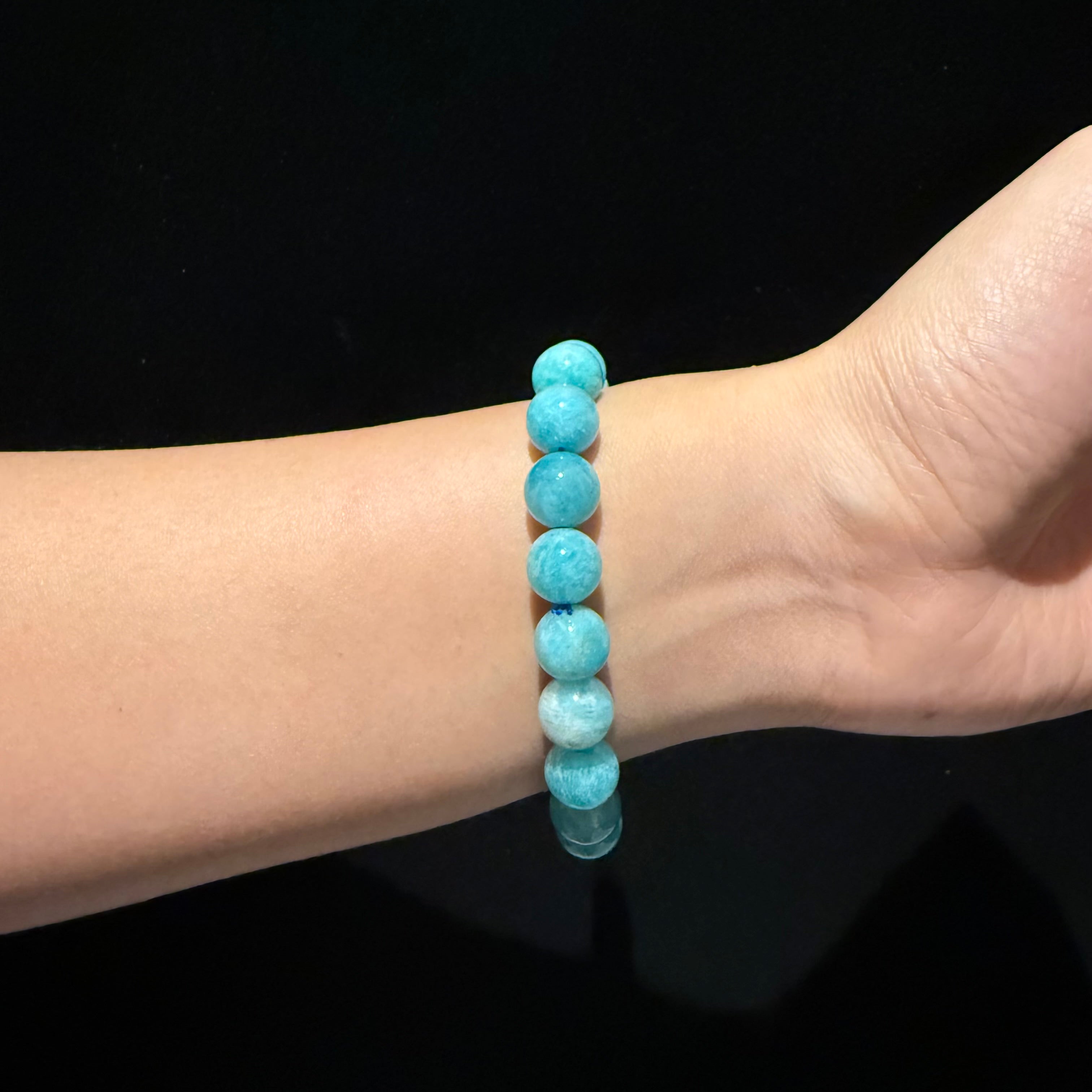 Amazonite Bracelet, 9.5mm / 10mm / 12mm at Aura Crystals Bracelet Online Store