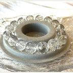 14 mm Natural Clear Azeztulite Quartz Rainbow Play Crystal Bracelet 14-17cm