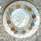 10-10.5mm Candy Rabbit Hair Crystal Beaded Bracelet 14-17cm Adjustable