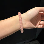 Madagascar Rose Quartz Bracelet, 11.5mm/13.5mm at Aura Crystals Bracelet Online Store