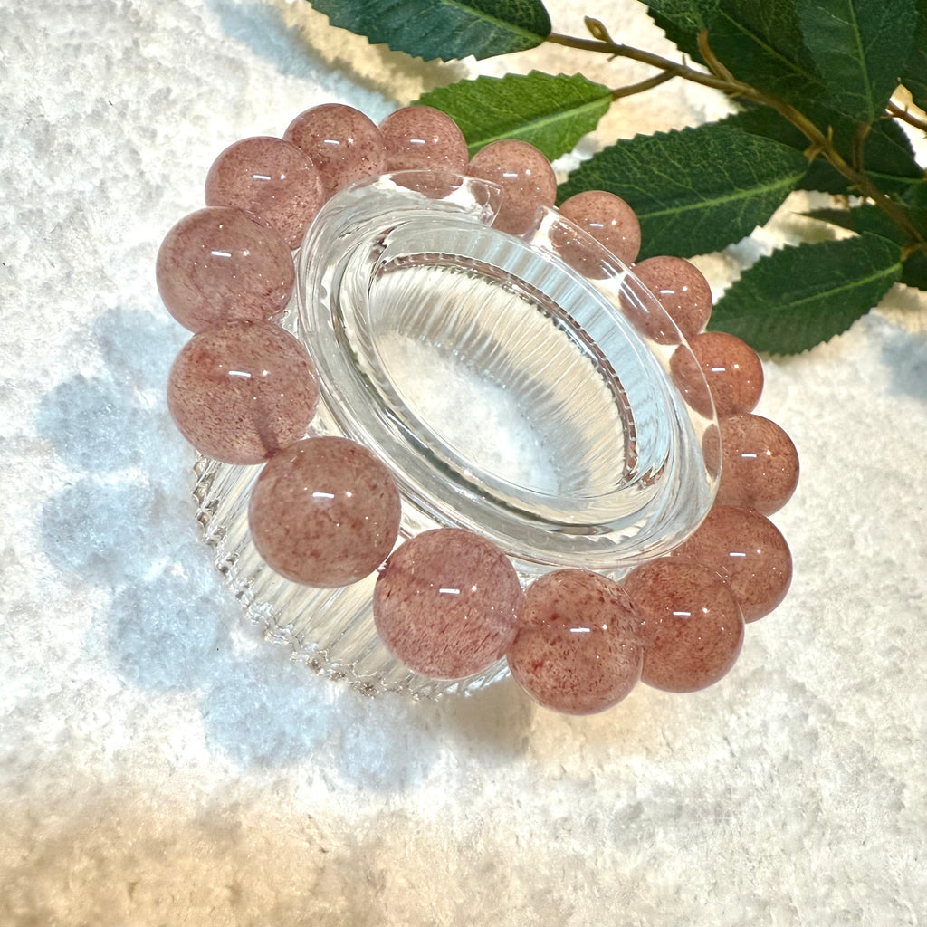 Strawberry Quartz Bracelet, 11mm, 12.5mm, 14.5mm