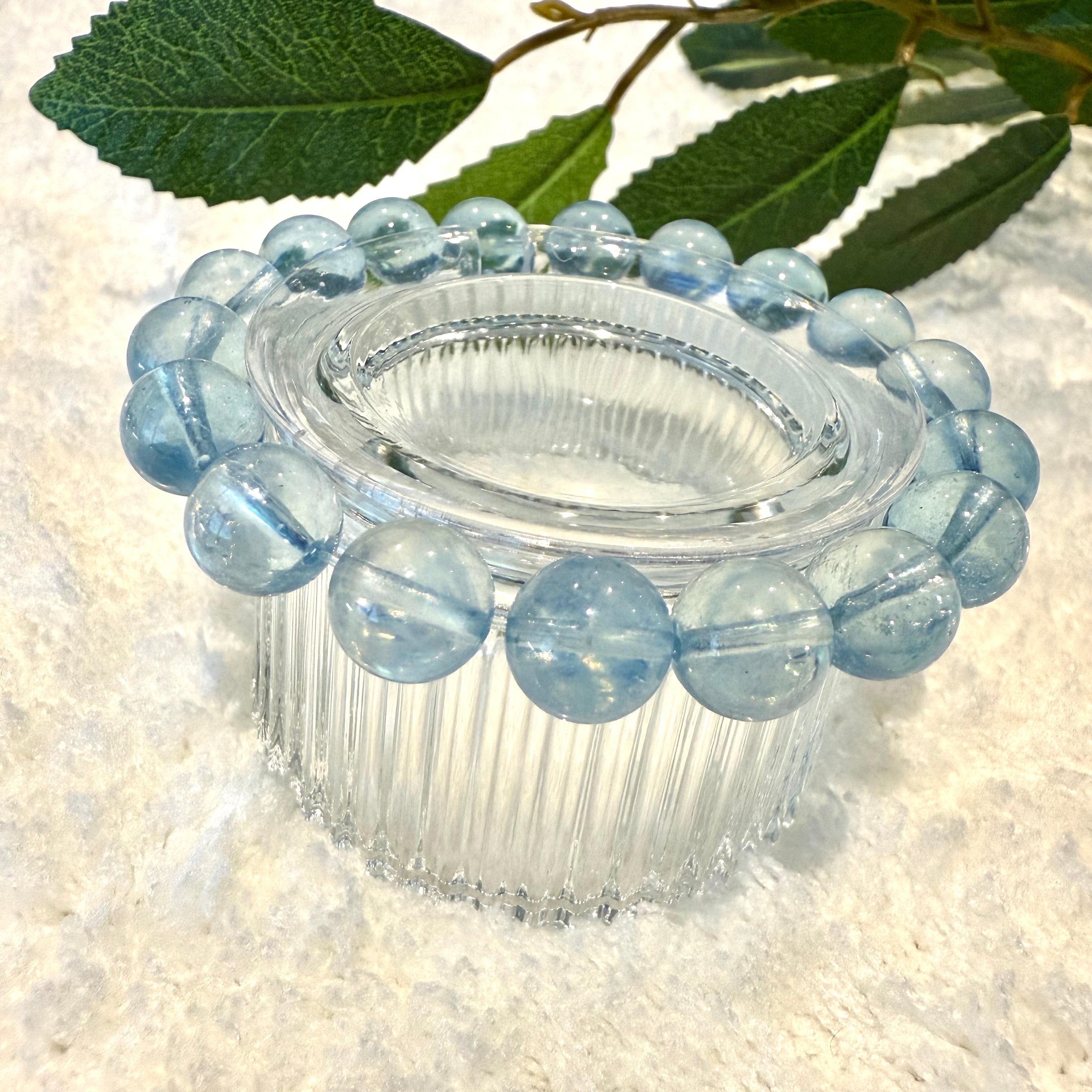 Aquamarine Blue Crystal Bracelet, 9.5-10mm