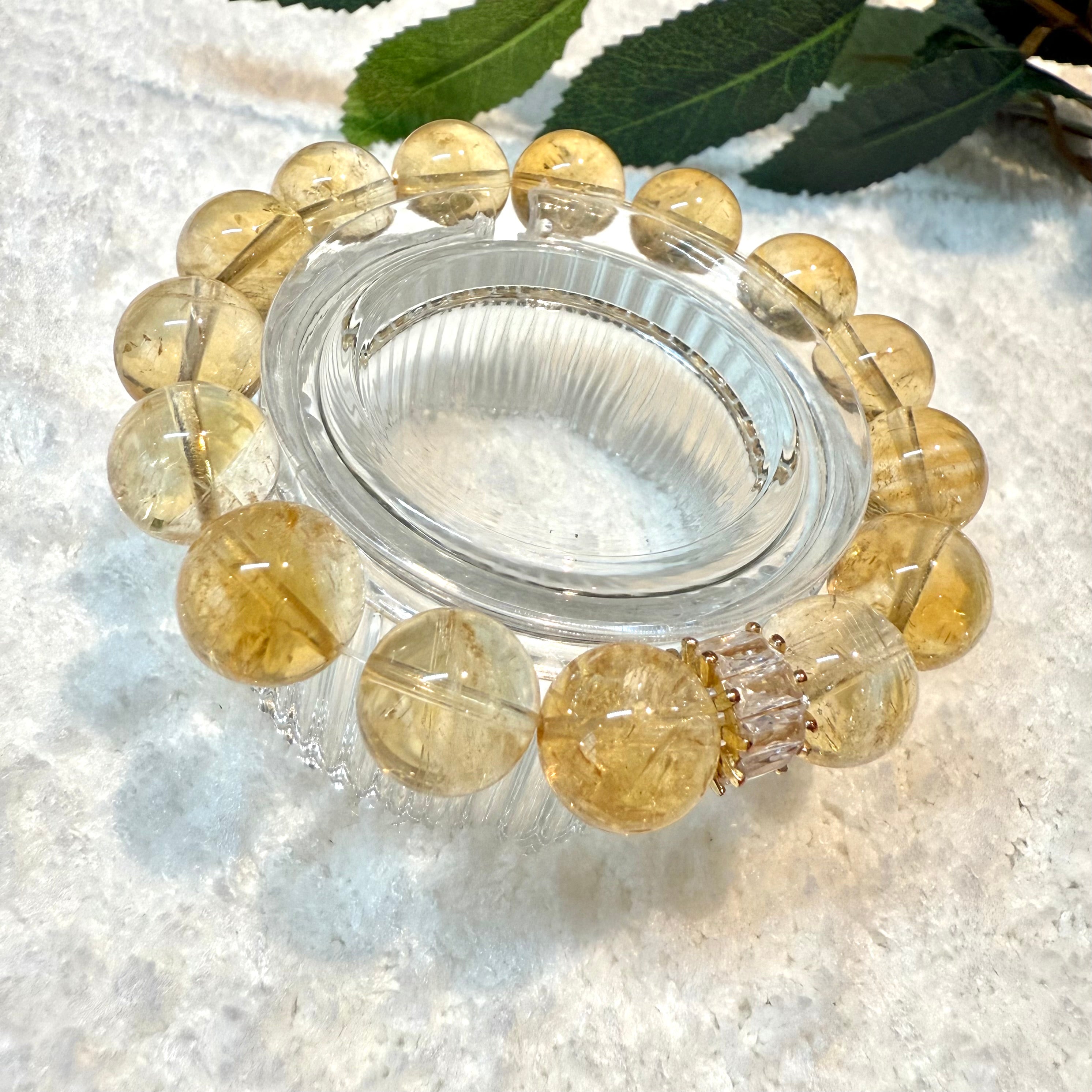 Yellow Azeztulite Crystal Bracelet, 12mm