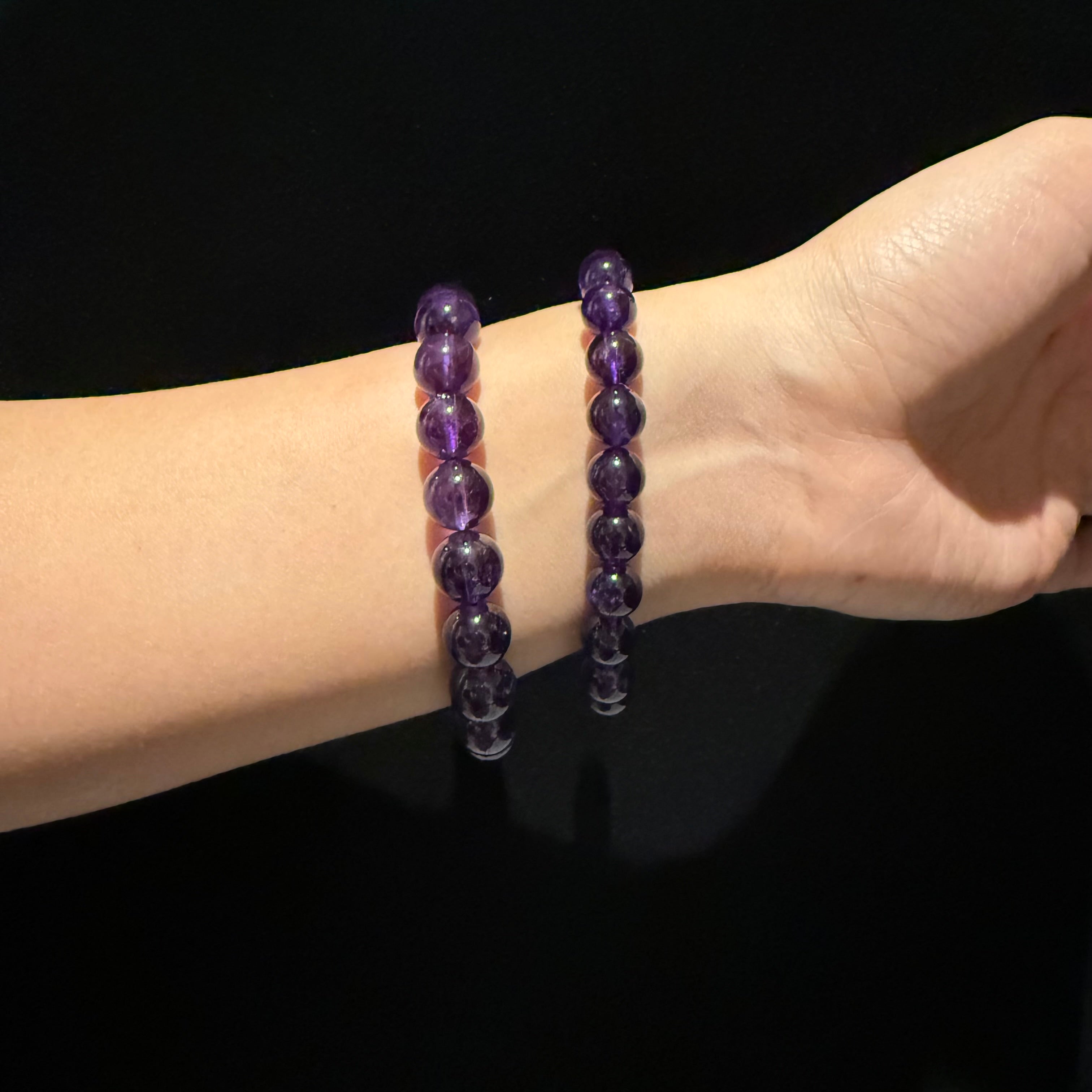 AAA High Grade Amethyst Crystal Bracelet, 9mm/10.5mm at Aura Crystals Bracelet Online Store