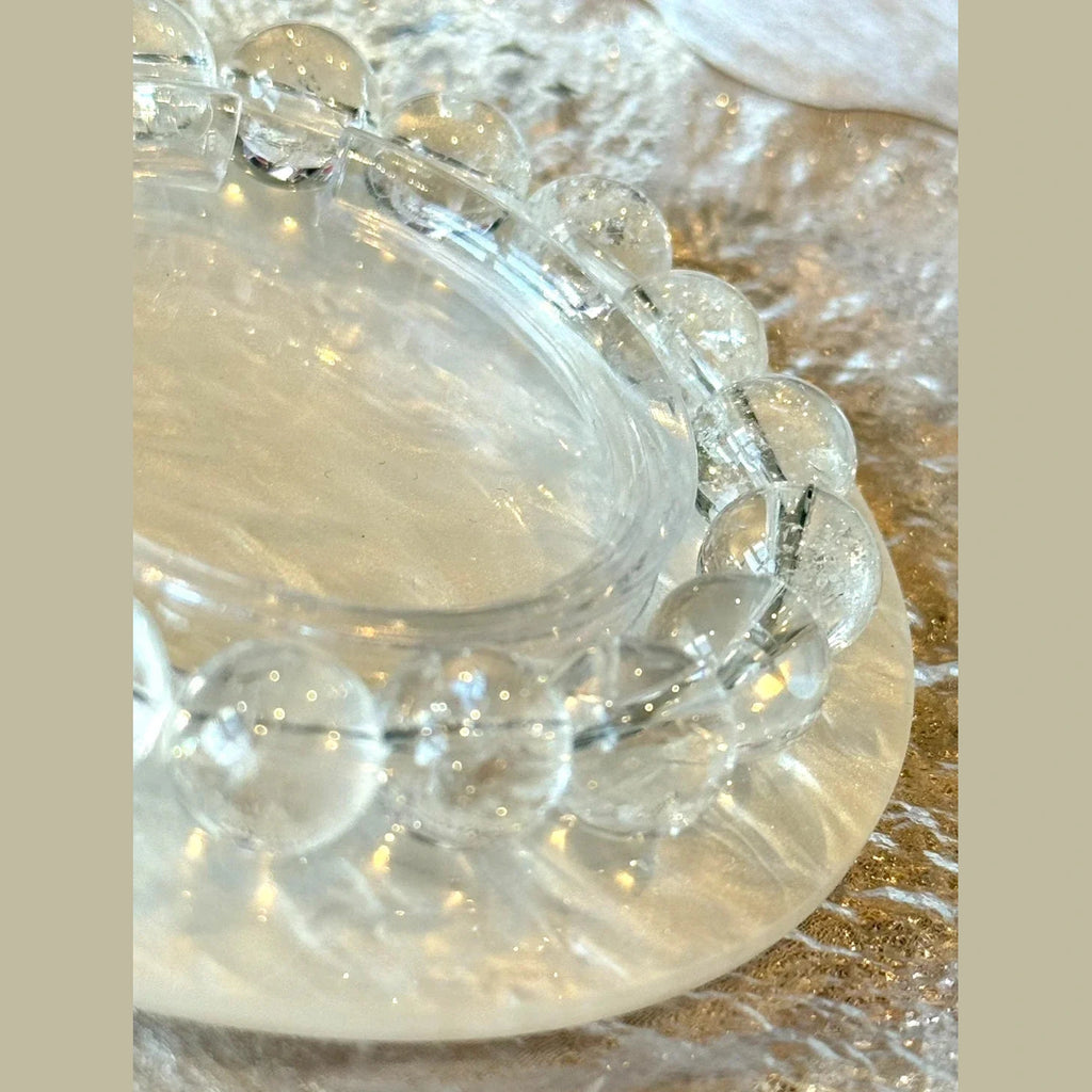 12 mm Clear Natural Azeztulite Quartz Rainbow Play Crystal Bracelet 14-17cm