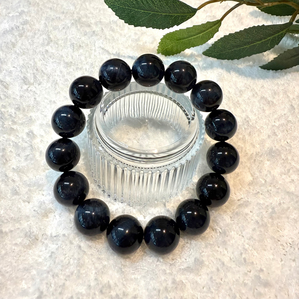 Blue Tiger Eye Bracelet, 14-14.5mm