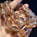 Red Hematoid Quartz Bracelet, 10.5mm/11.5mm at Aura Crystals Bracelet Online Store