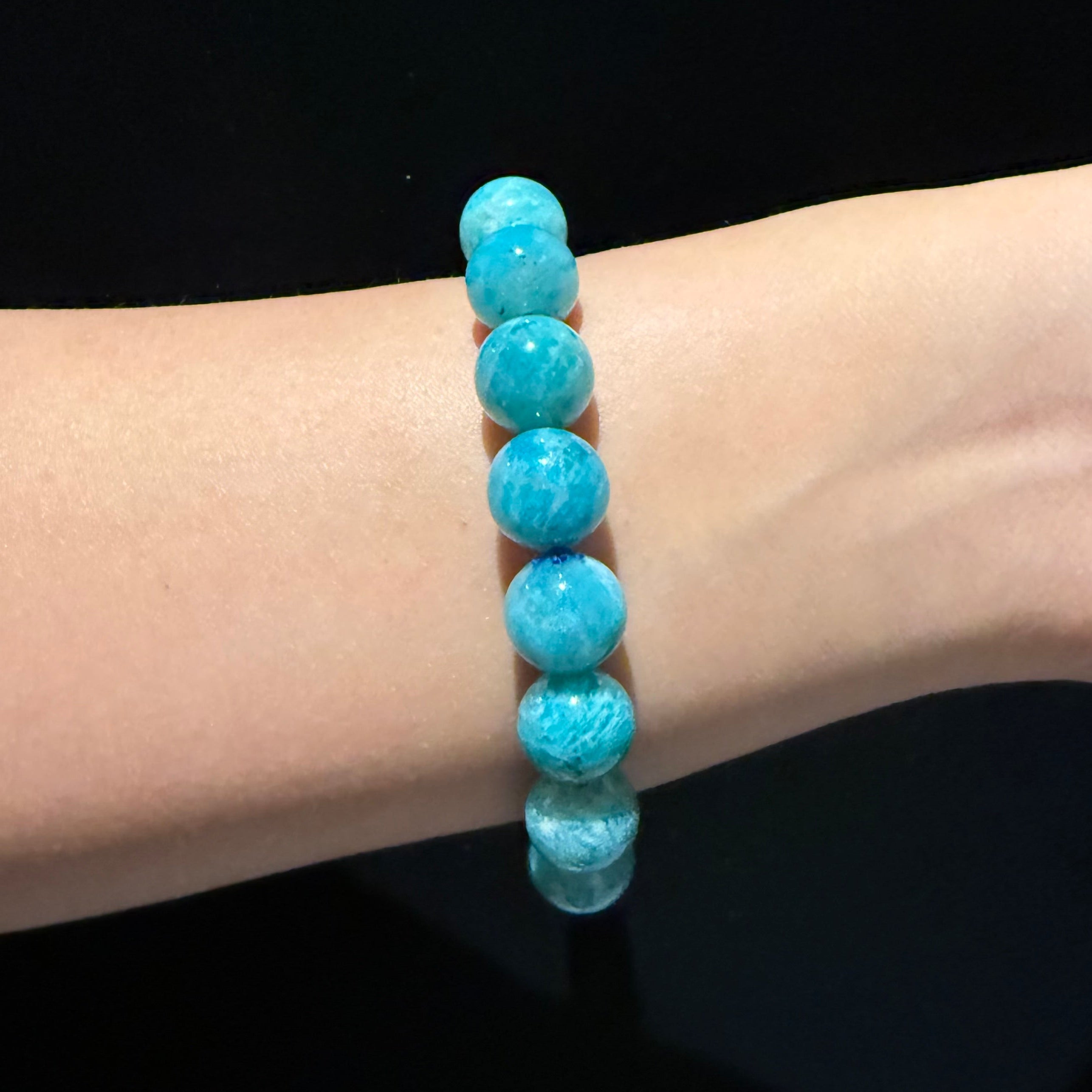 Amazonite Bracelet, 9.5mm / 10mm / 12mm at Aura Crystals Bracelet Online Store