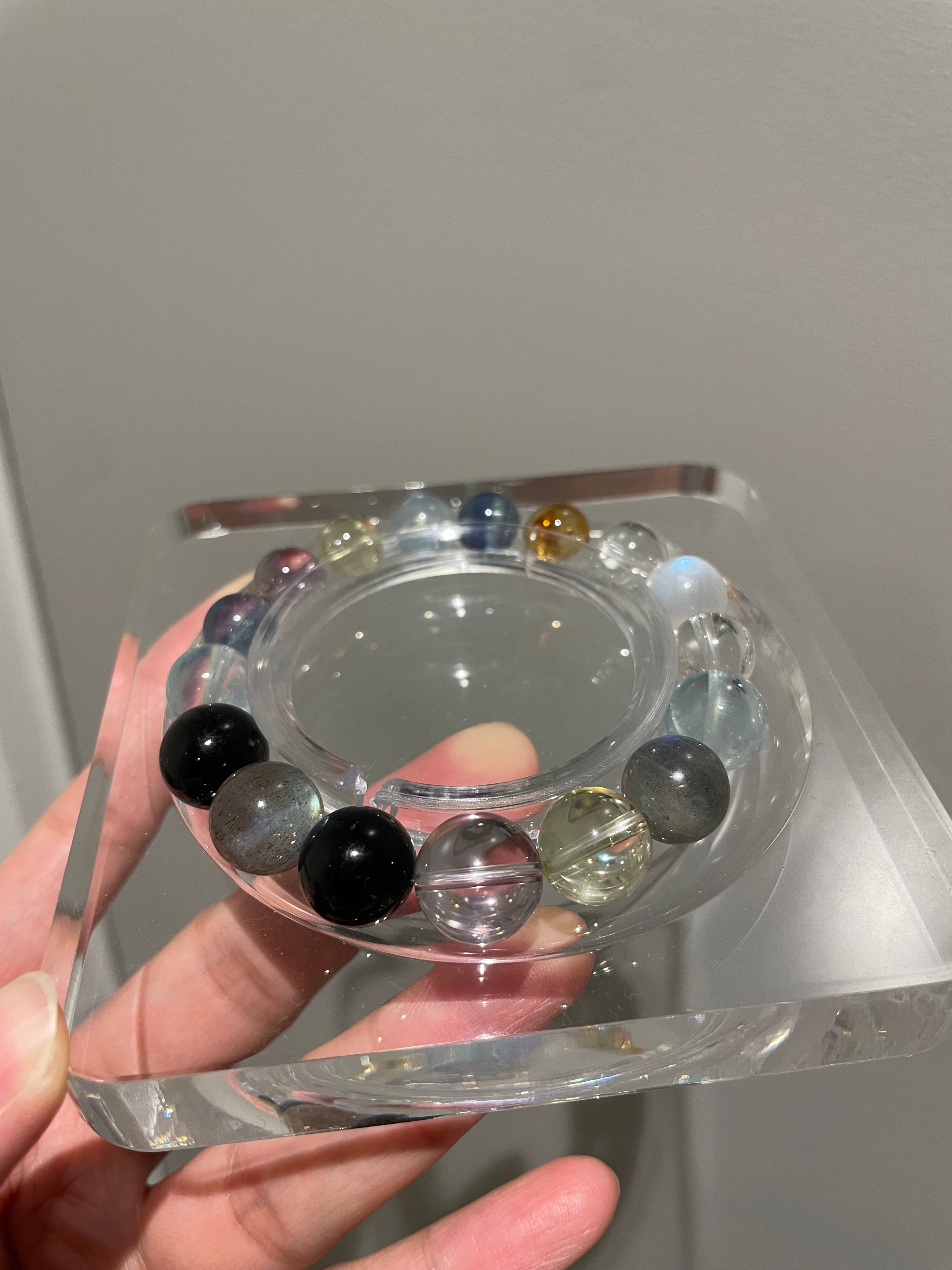 Starry Land -  Multi Gemstone Design Bracelet, Aquamarine, Citrine, Amethyst & More (15cm Adjustable) at Aura Crystals Bracelet Online Store