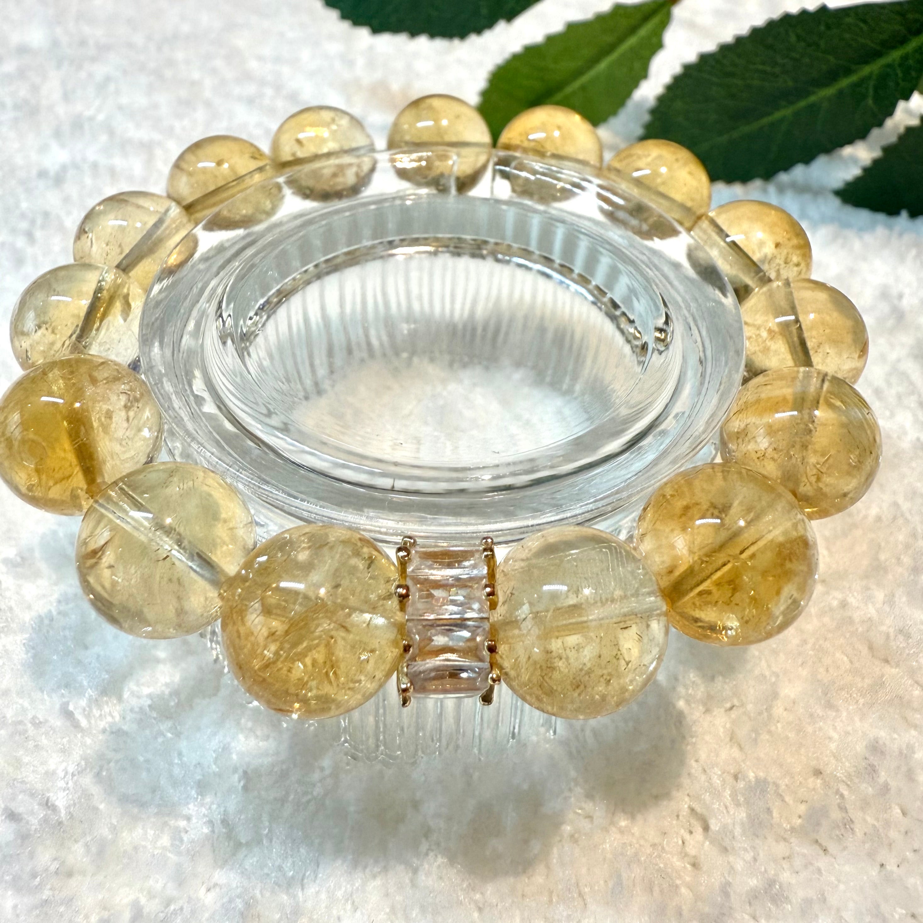 Yellow Azeztulite Crystal Bracelet, 12mm