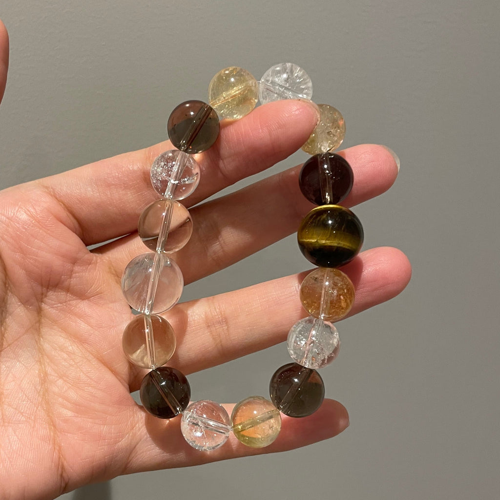Citrine, Tiger Eyes, Smoke Quartz, Lemurian Clear Quartz & Azeztulite Clear Quartz