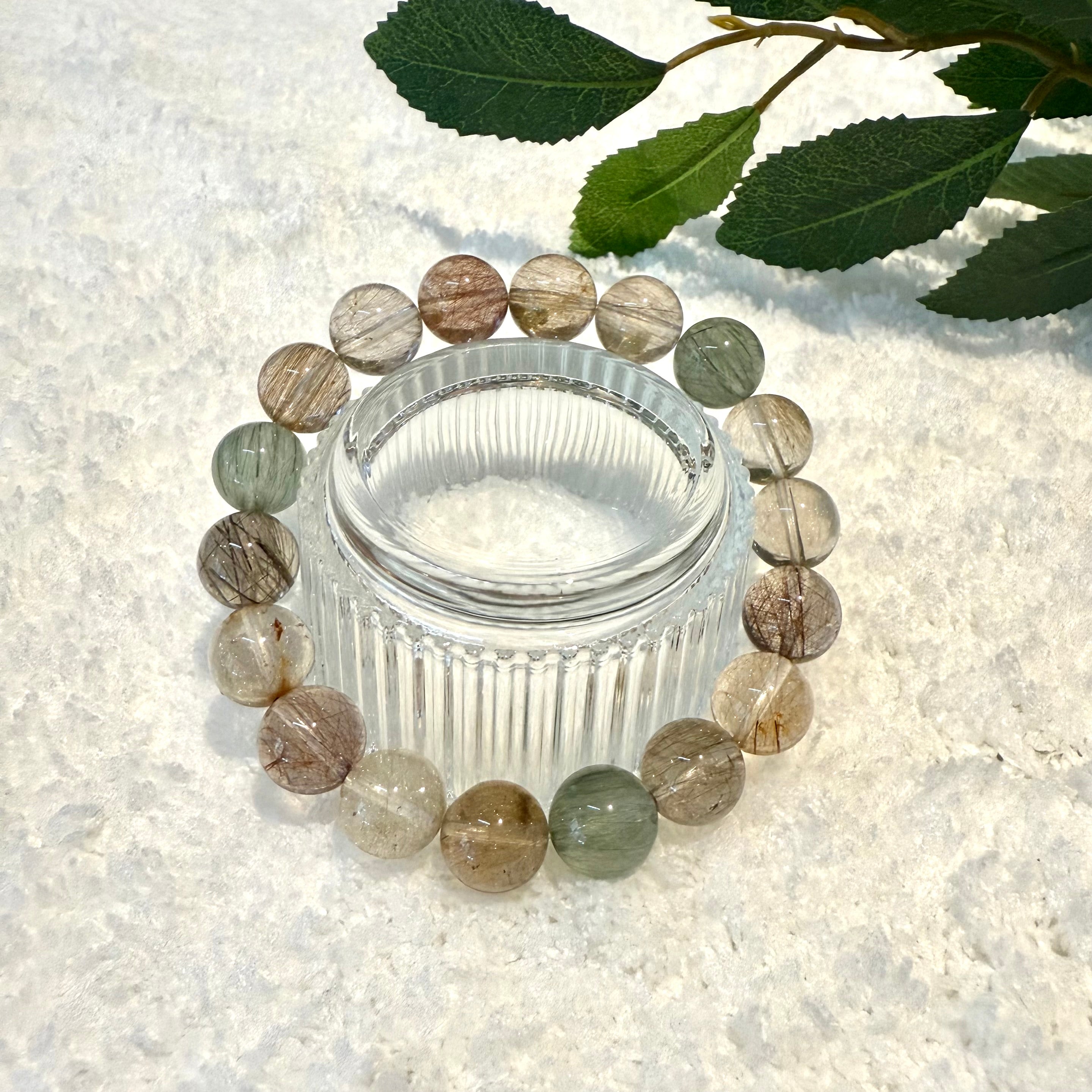 Rabbit Hair Rutilated Bracelet, 11mm-11.5mm