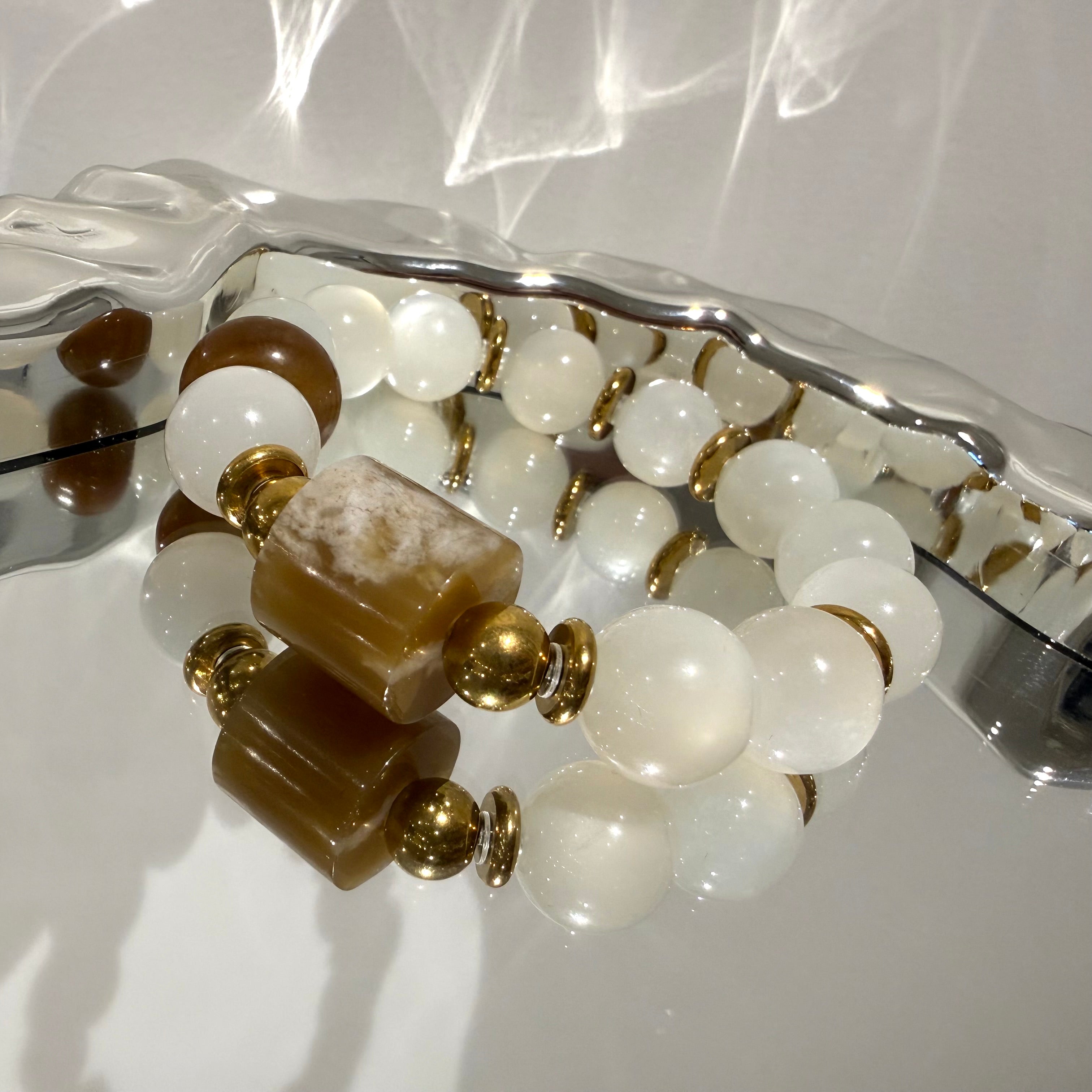 AAA Grade White Moonstone Crystal Bracelet, 13-14mm