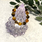 Piebald Amber & Tiger Eye 17cm Crystal Bracelet 14mm