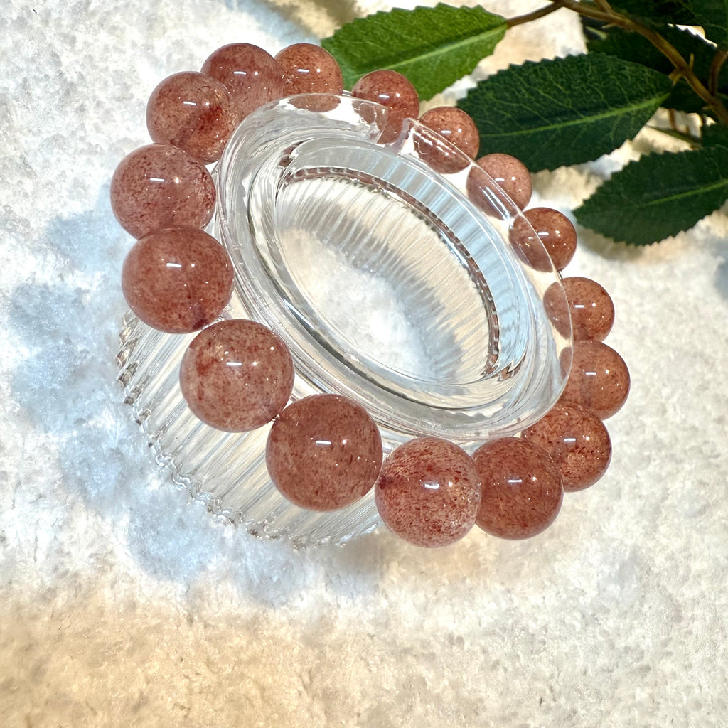 Strawberry Quartz Bracelet, 11mm, 12.5mm, 14.5mm