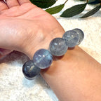 Black Star Aquamarine 14cm Crystal Bracelet, 16.5-17mm