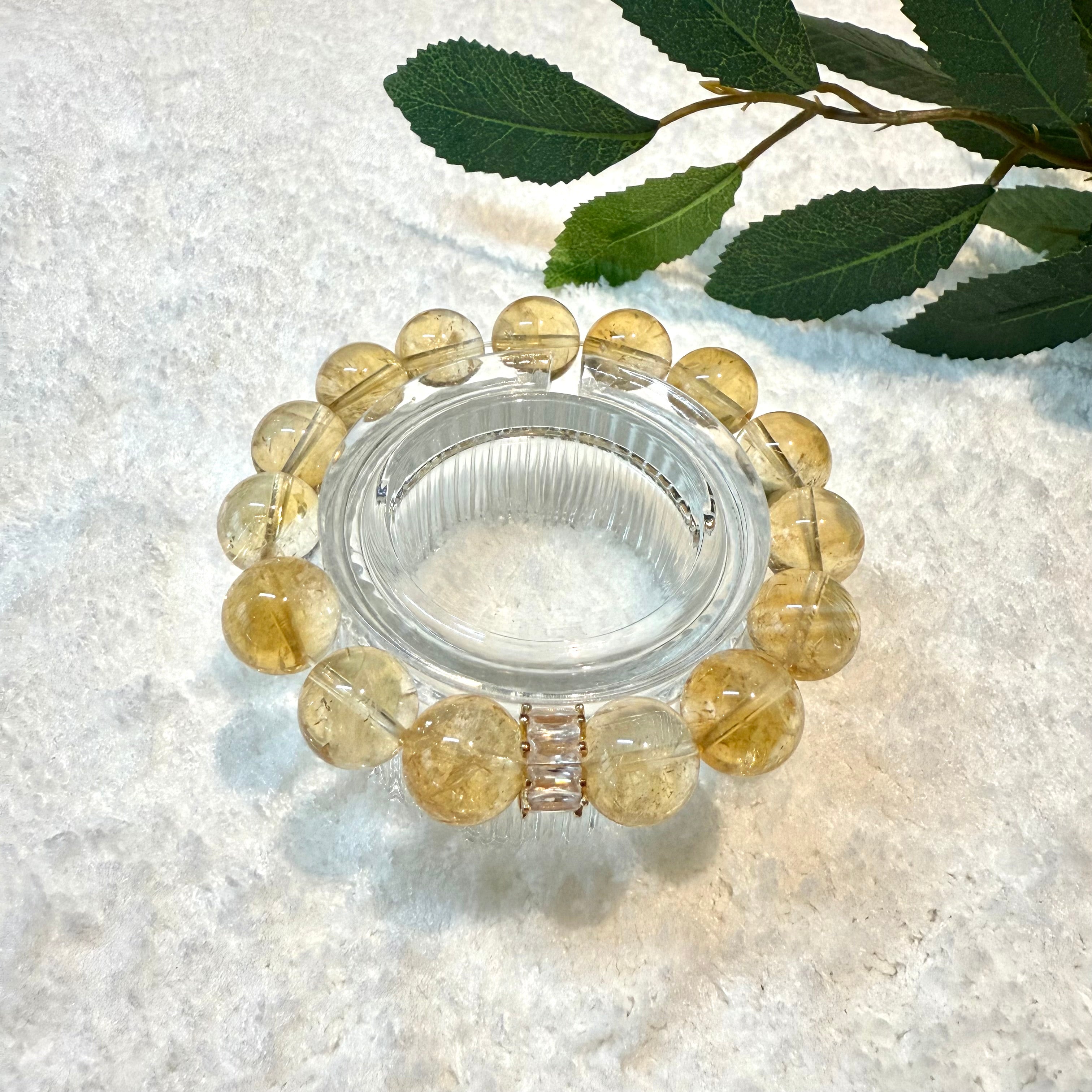 Yellow Azeztulite Crystal Bracelet, 12mm