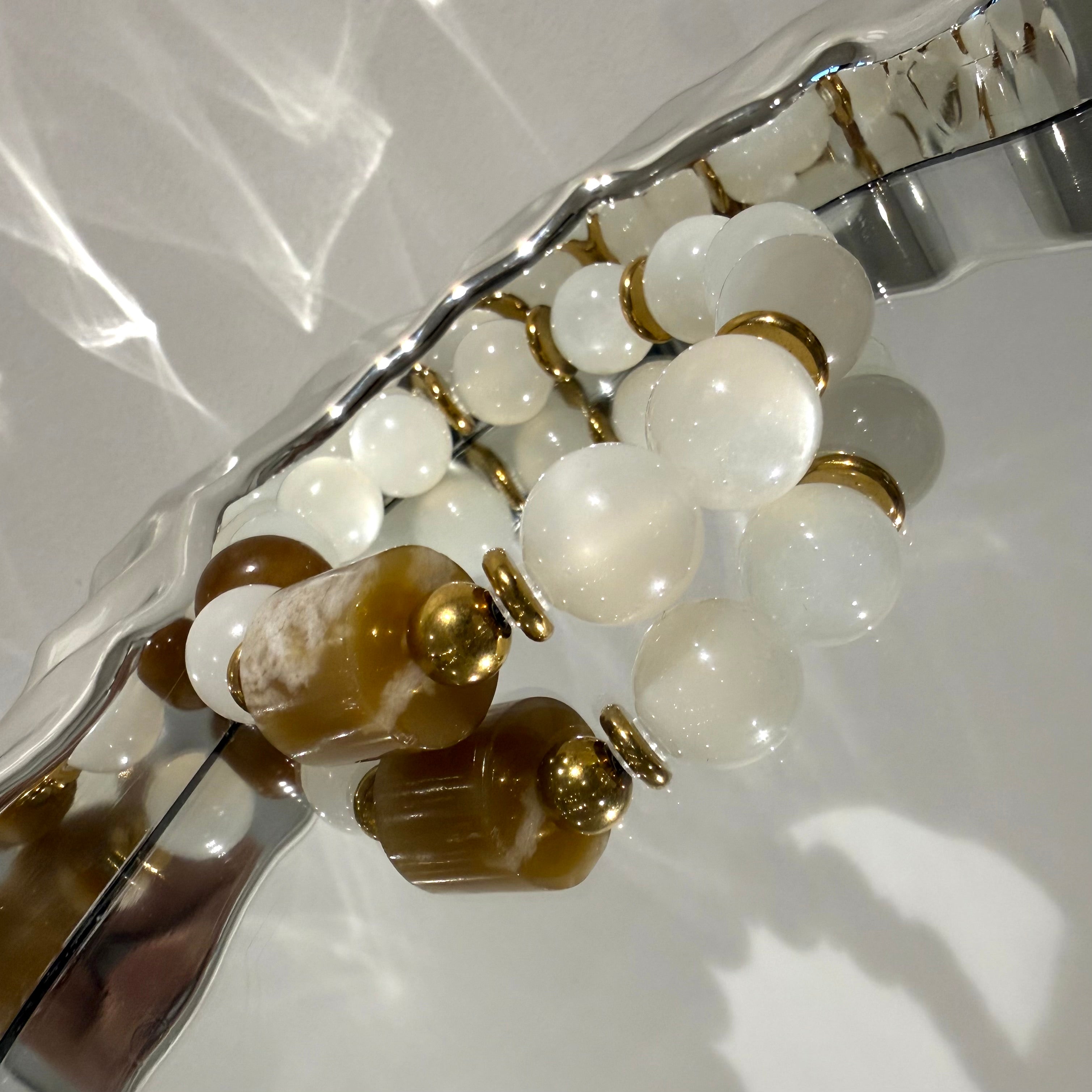 AAA Grade White Moonstone Crystal Bracelet, 13-14mm