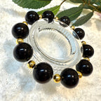 Black Obsidian Gemstone Bracelet, 14mm