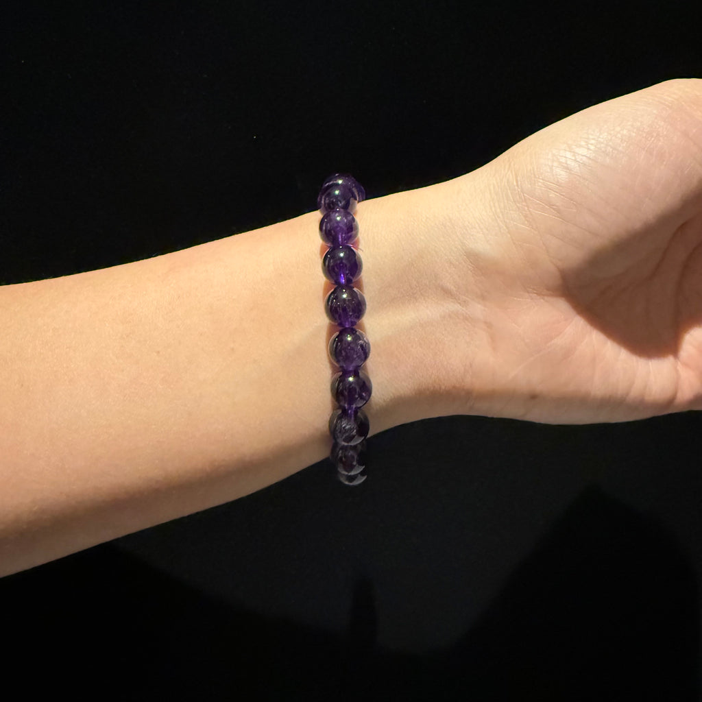 AAA High Grade Amethyst Crystal Bracelet, 9mm/10.5mm at Aura Crystals Bracelet Online Store