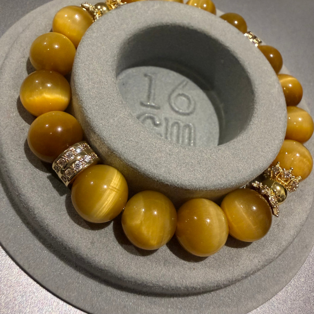Gold Tiger Eye 16cm Bracelet, 10mm