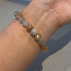 Mixed Moonstone Natural Crystal Bracelet, 8-8.5mm