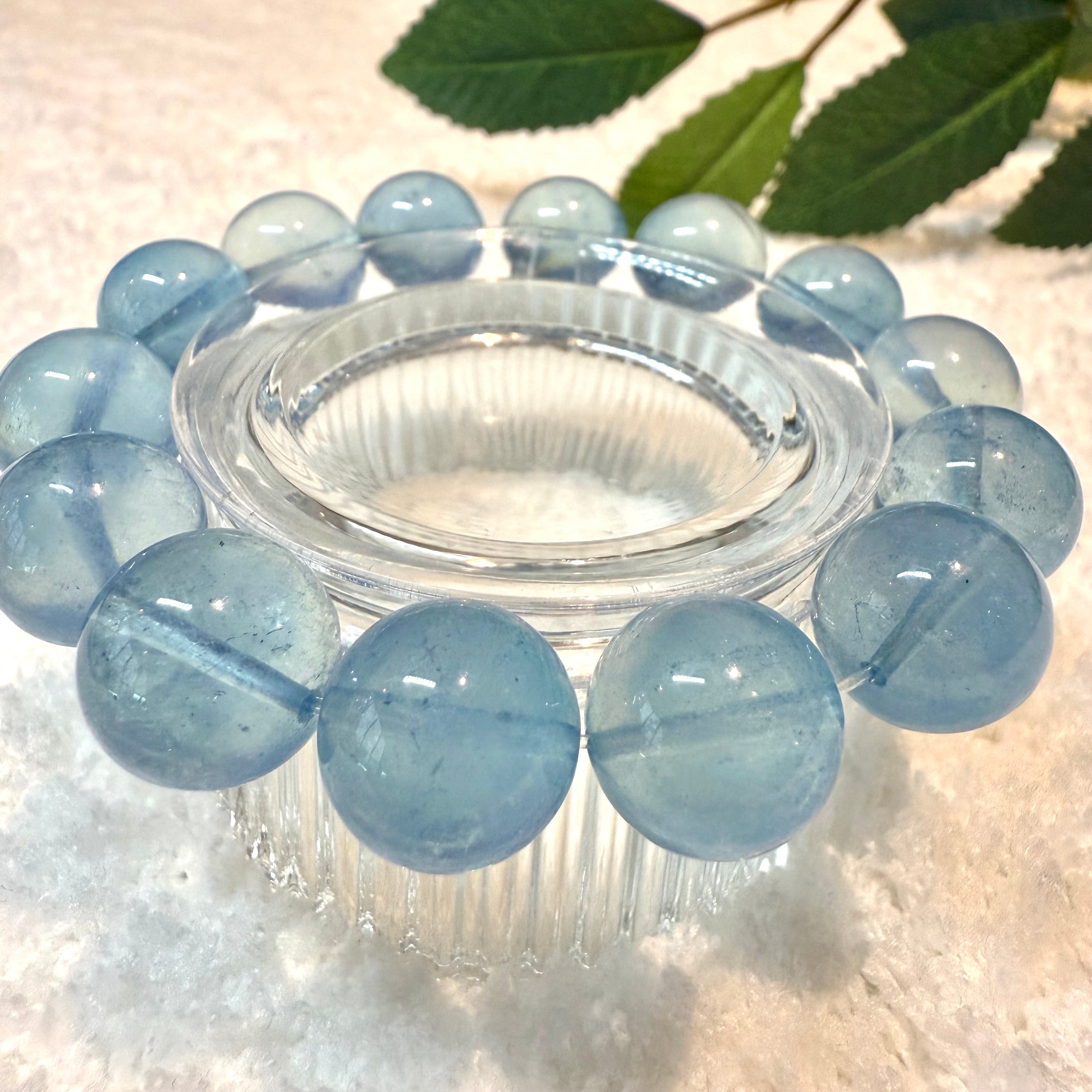 Aquamarine Blue Crystal Bracelet, 13-13.5mm