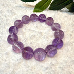 Azeztulite Amethyst Crystal Bracelet, 14.5-15mm