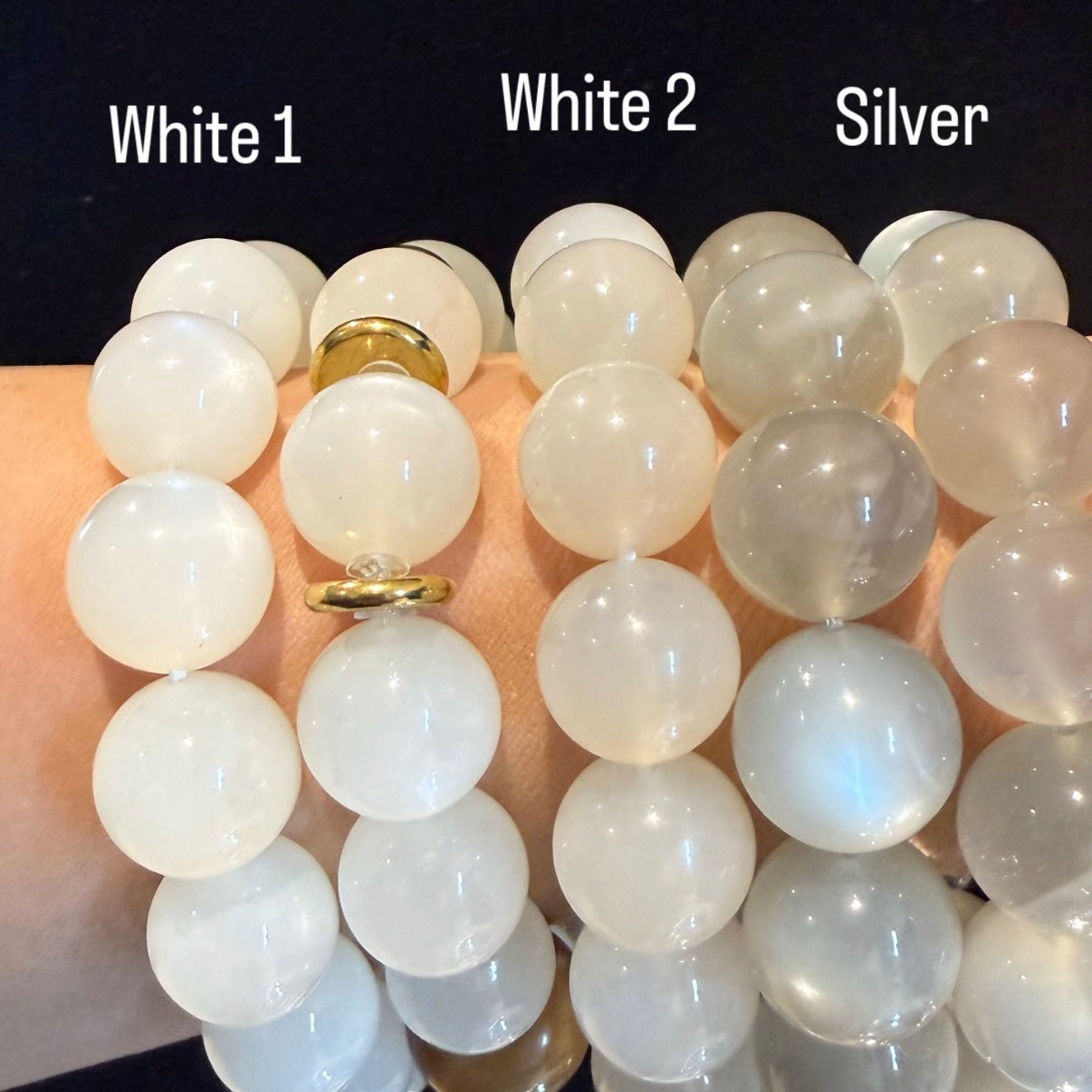 AAA Grade White Moonstone Crystal Bracelet, 13-14mm