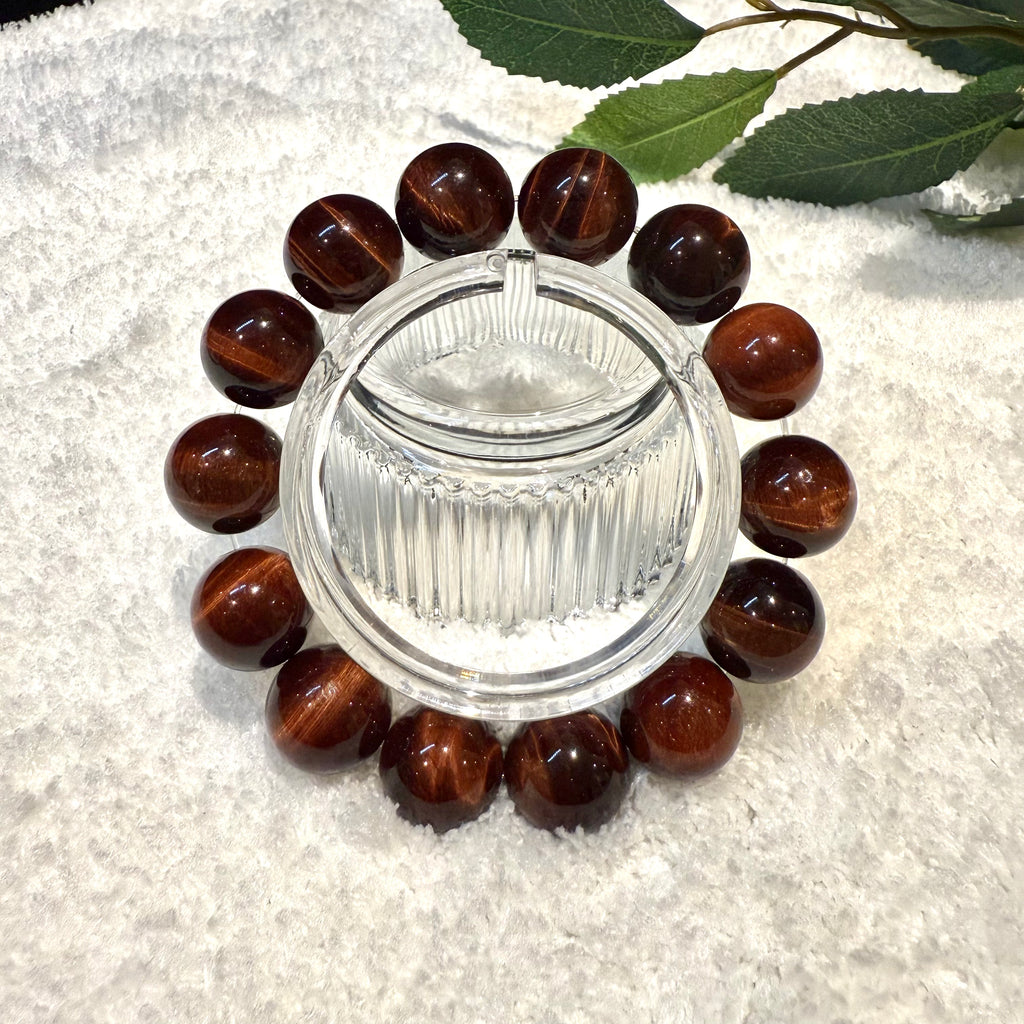 Red Tiger’s Eye Gemstone Bracelet, 14mm