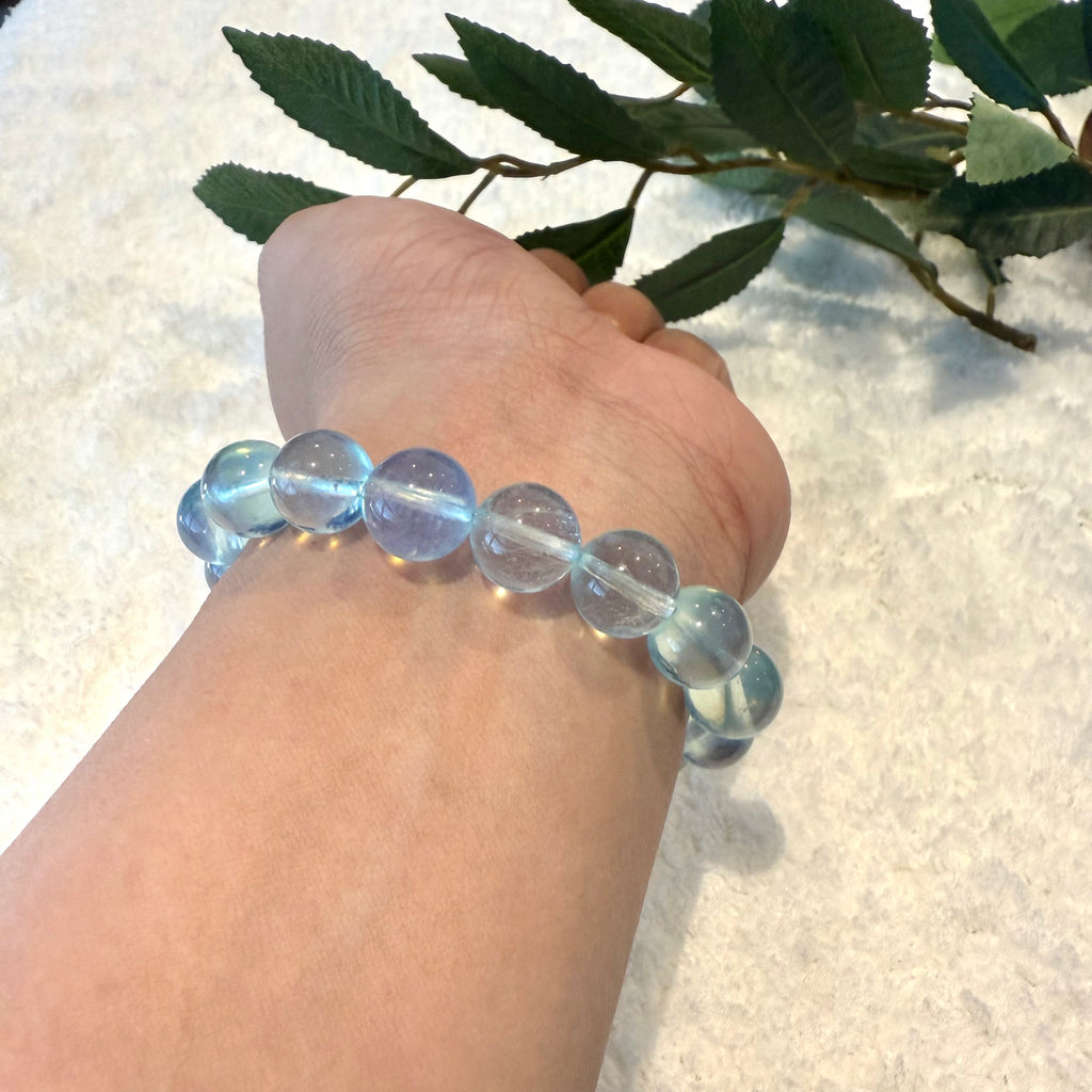 Aquamarine Light Blue Crystal Bracelet, 9.5mm