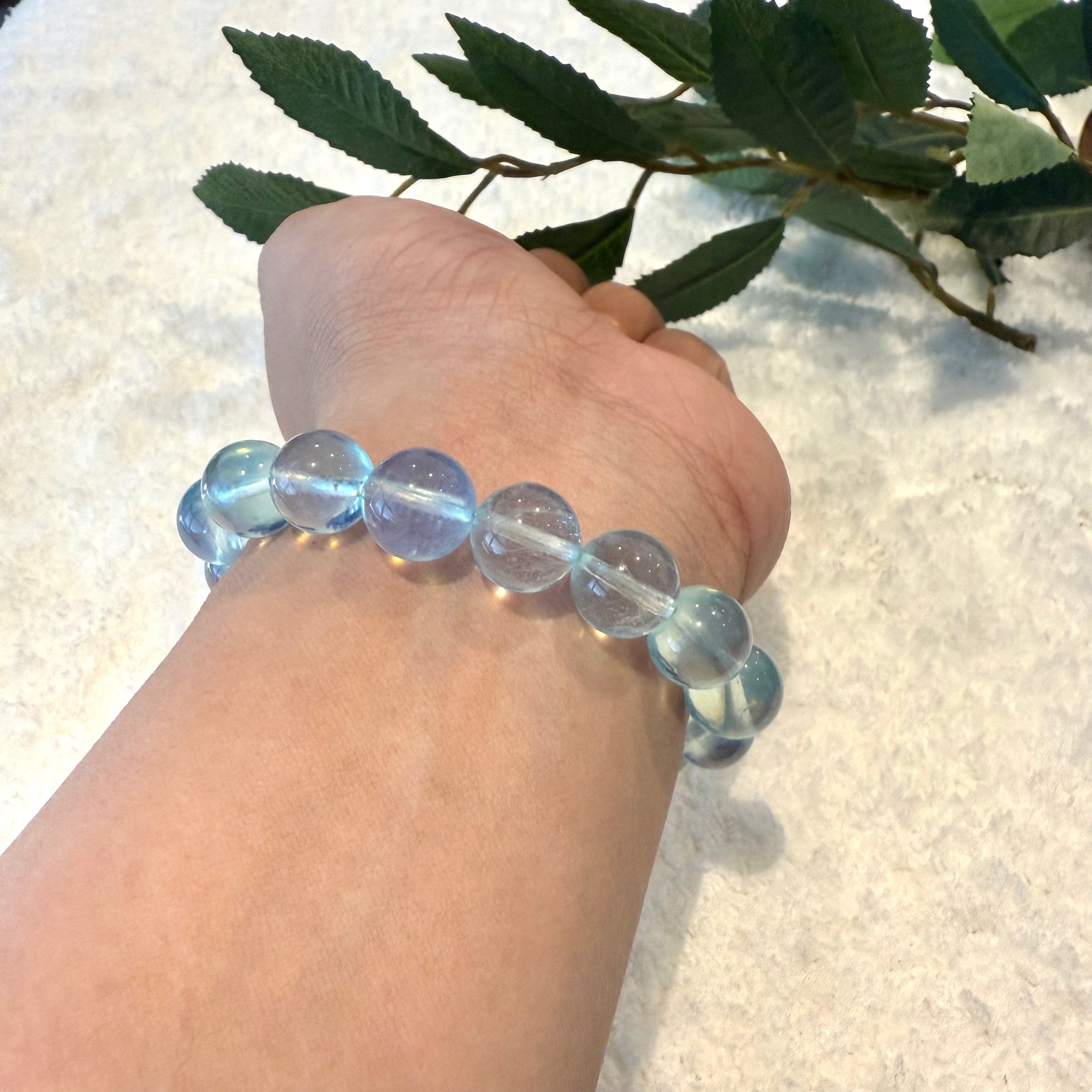 Aquamarine Light Blue Crystal Bracelet, 11-11.5mm