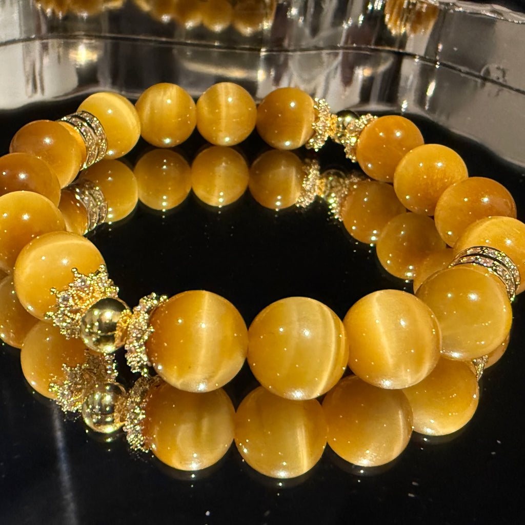 Gold Tiger Eye 16cm Bracelet, 10mm