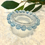 Aquamarine Blue Crystal Bracelet, 8.5-9.0mm