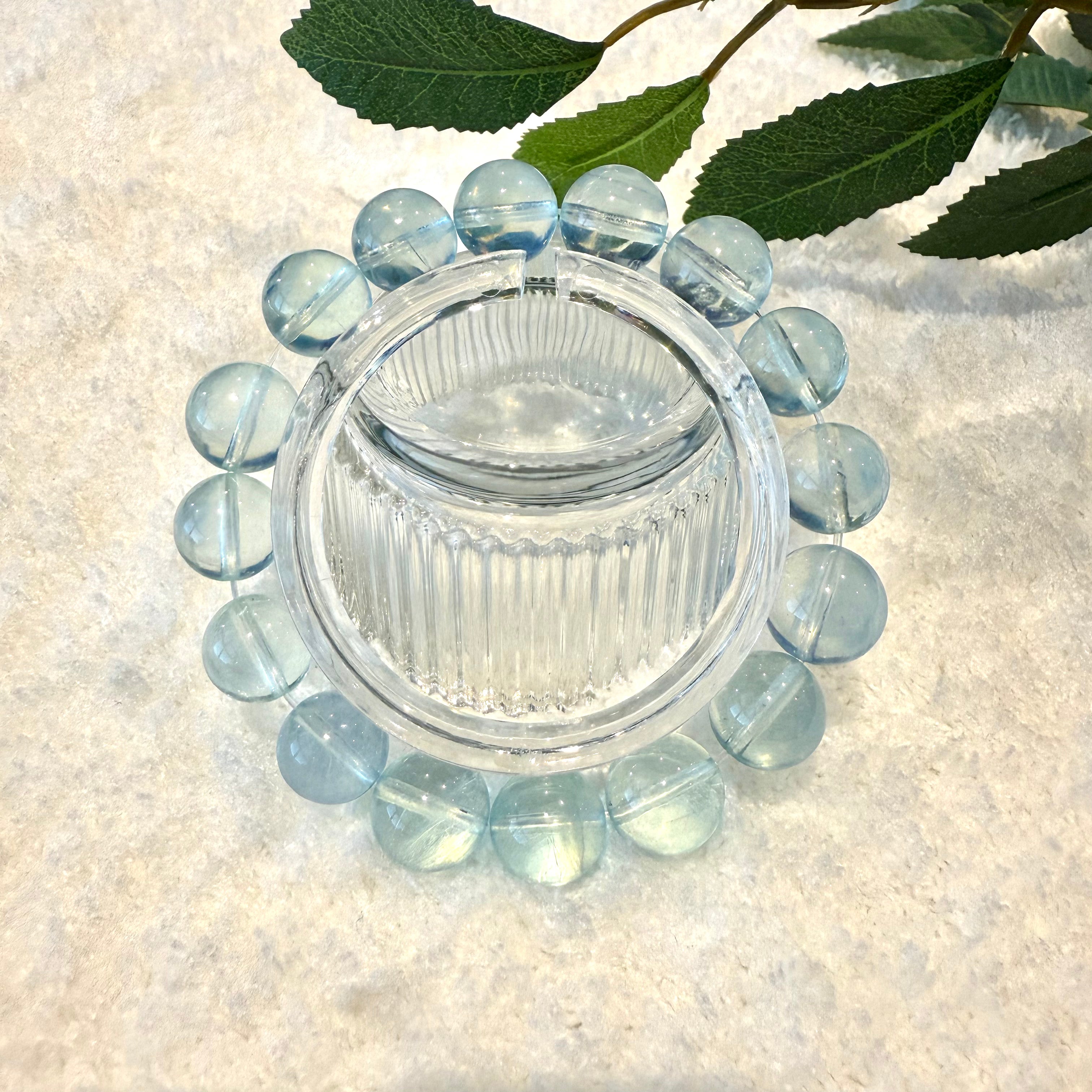 Aquamarine Light Blue Crystal Bracelet, 11-11.5mm