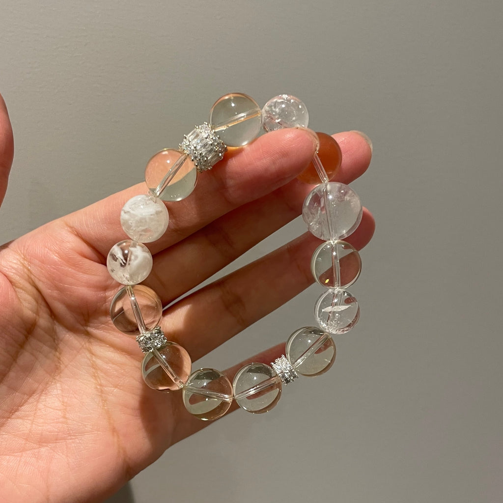 Premium Brazil Citrine & Colombia Lemuria Quartz Design Bracelet