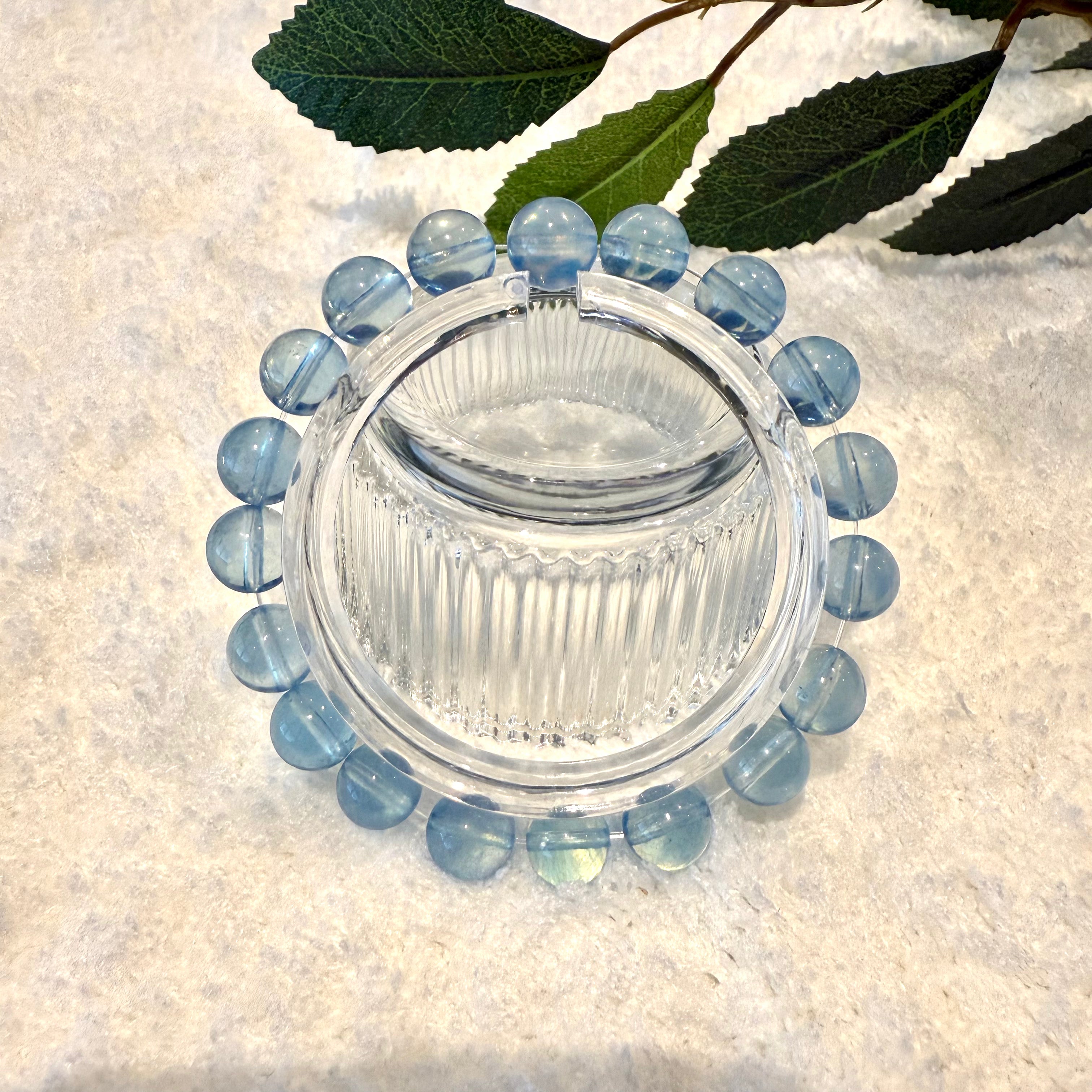 Aquamarine Blue Crystal Bracelet, 8.5-9.0mm