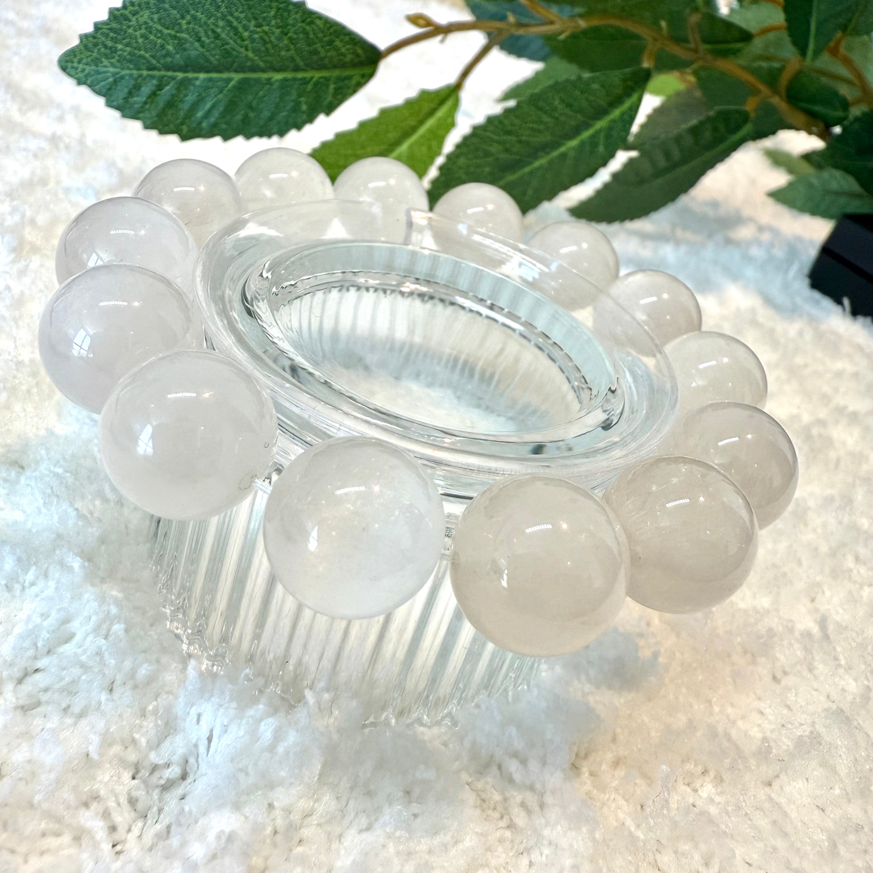 White Rabbit Hair Quartz with Cat’s Eye Effect Crystal Bracelet, 13.5mm