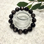Natural Silver Obsidian Gemstone Bracelet, 14mm