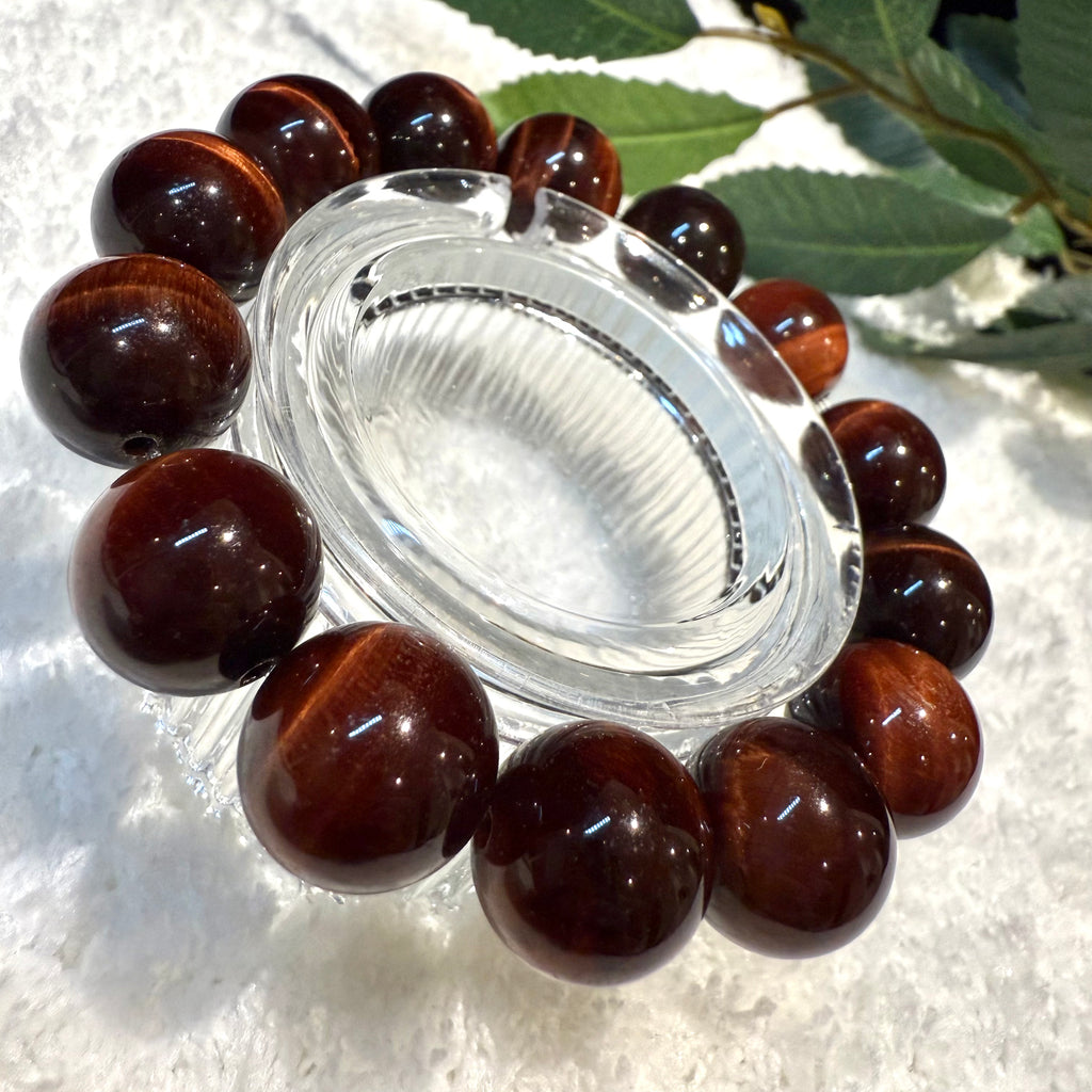 Red Tiger’s Eye Gemstone Bracelet, 14mm