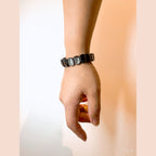 Natural Silver Obsidian Gemstone Bracelet, 14mm x 6mm (suit 17cm)