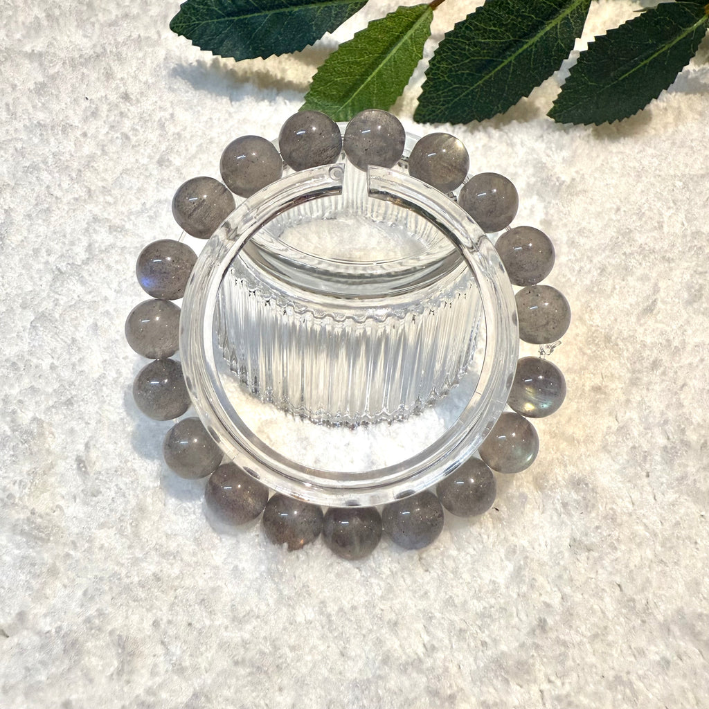 Labradorite Grey Moonstone Bracelet 9.5mm, 11.5mm