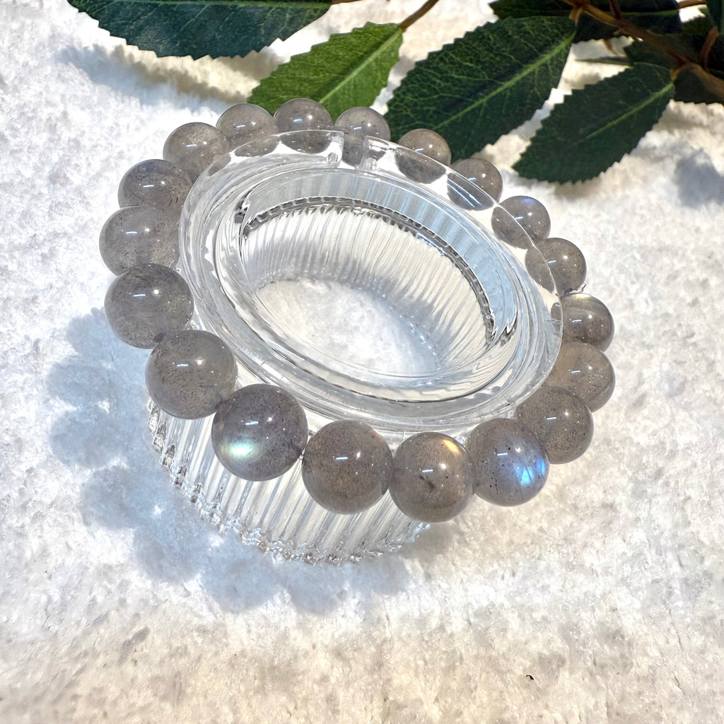 Labradorite Grey Moonstone Bracelet 9.5mm, 11.5mm