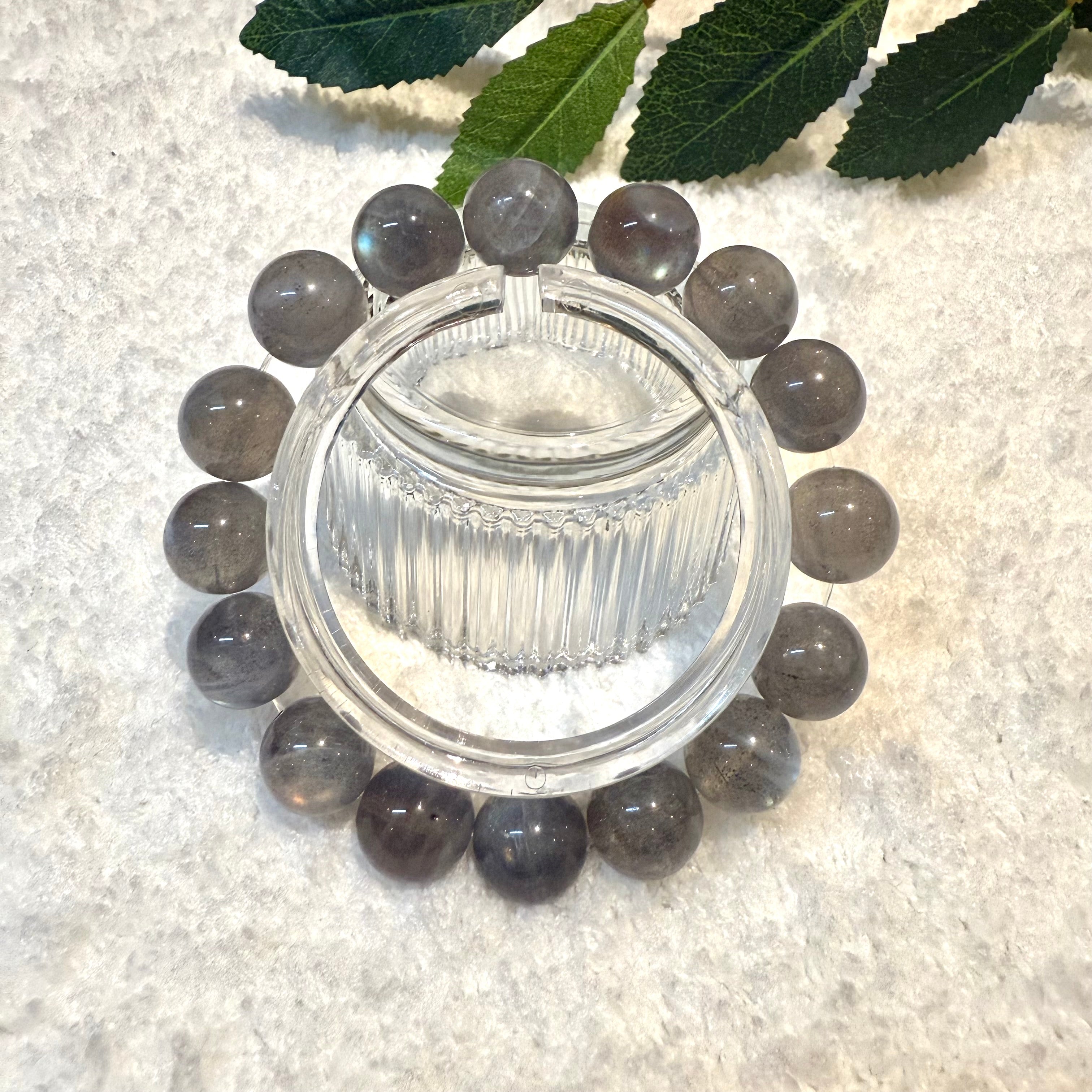 Labradorite Grey Moonstone Bracelet 9.5mm, 11.5mm