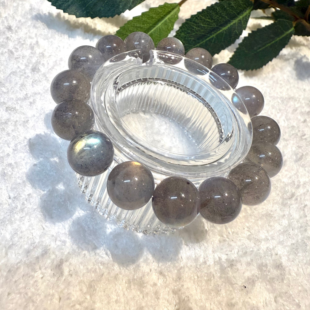 Labradorite Grey Moonstone Bracelet 9.5mm, 11.5mm